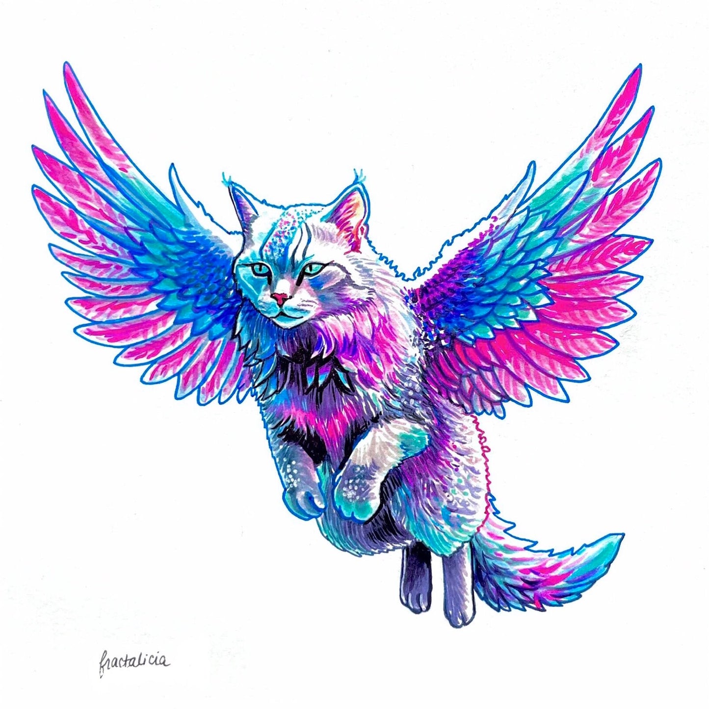 Flying Feline Print