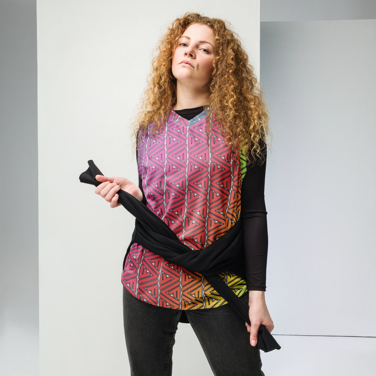 FV Recycled Rainbow unisex basketball jersey