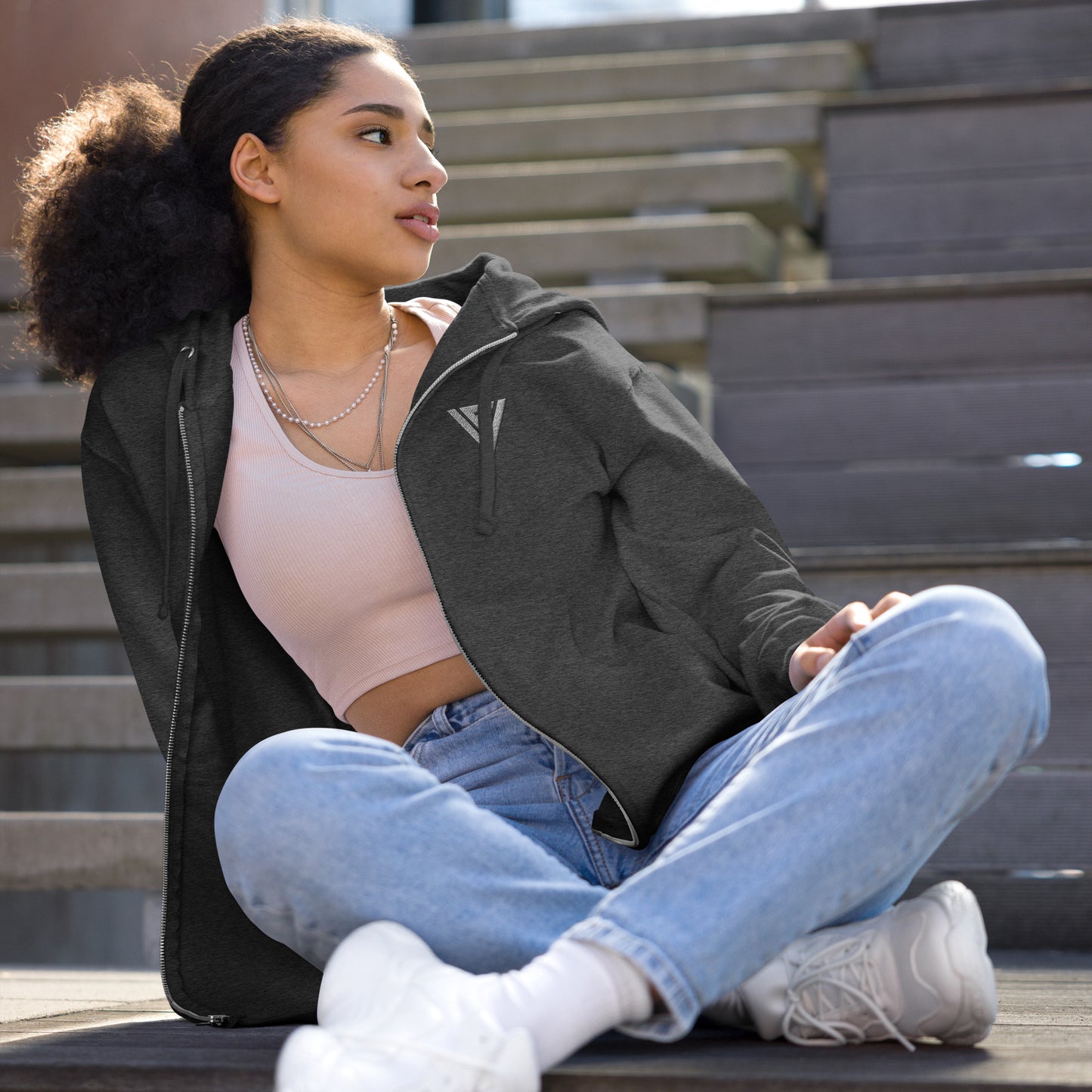 Fractal Visions Unisex fleece zip up hoodie