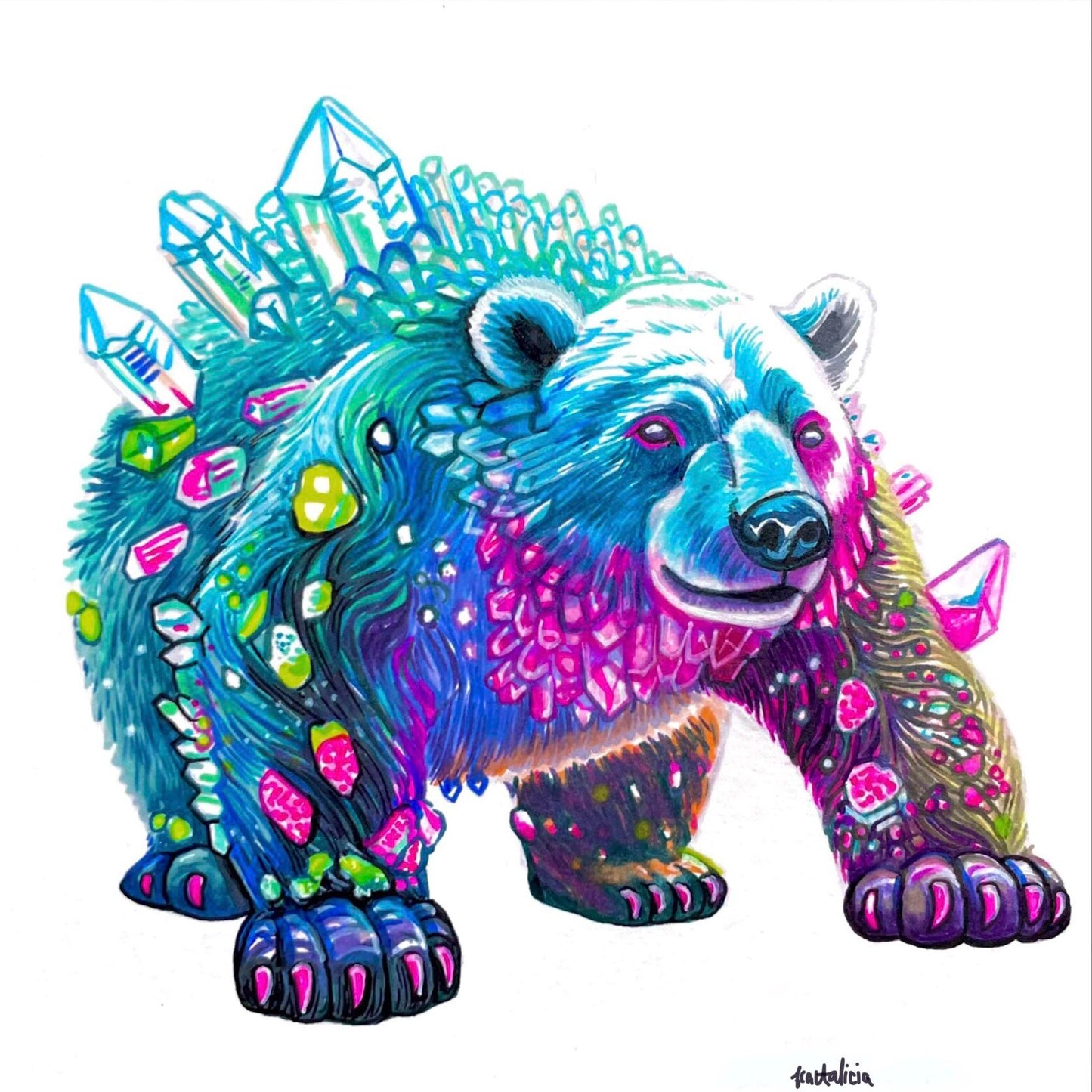 Mystical Crystal Polar Bear Print