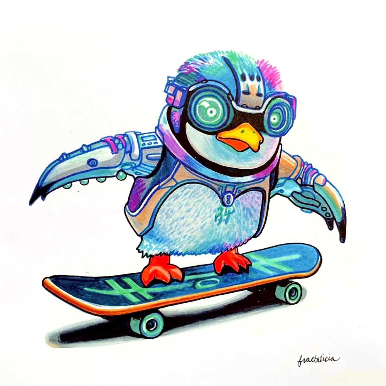 Cyberpunk Penguin Print