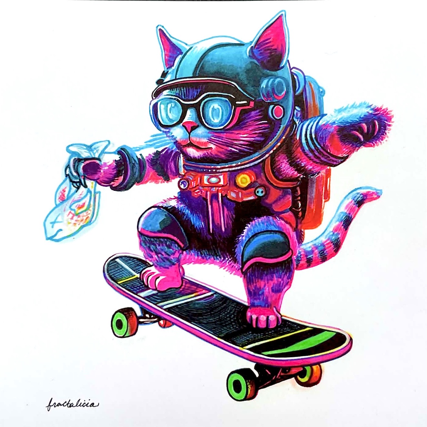 Cybercat Snack Print