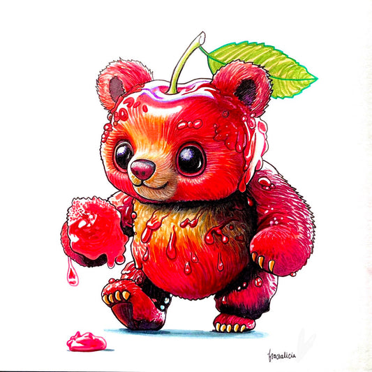 Cherry Bear Print