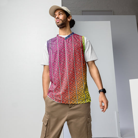 FV Recycled Rainbow unisex basketball jersey