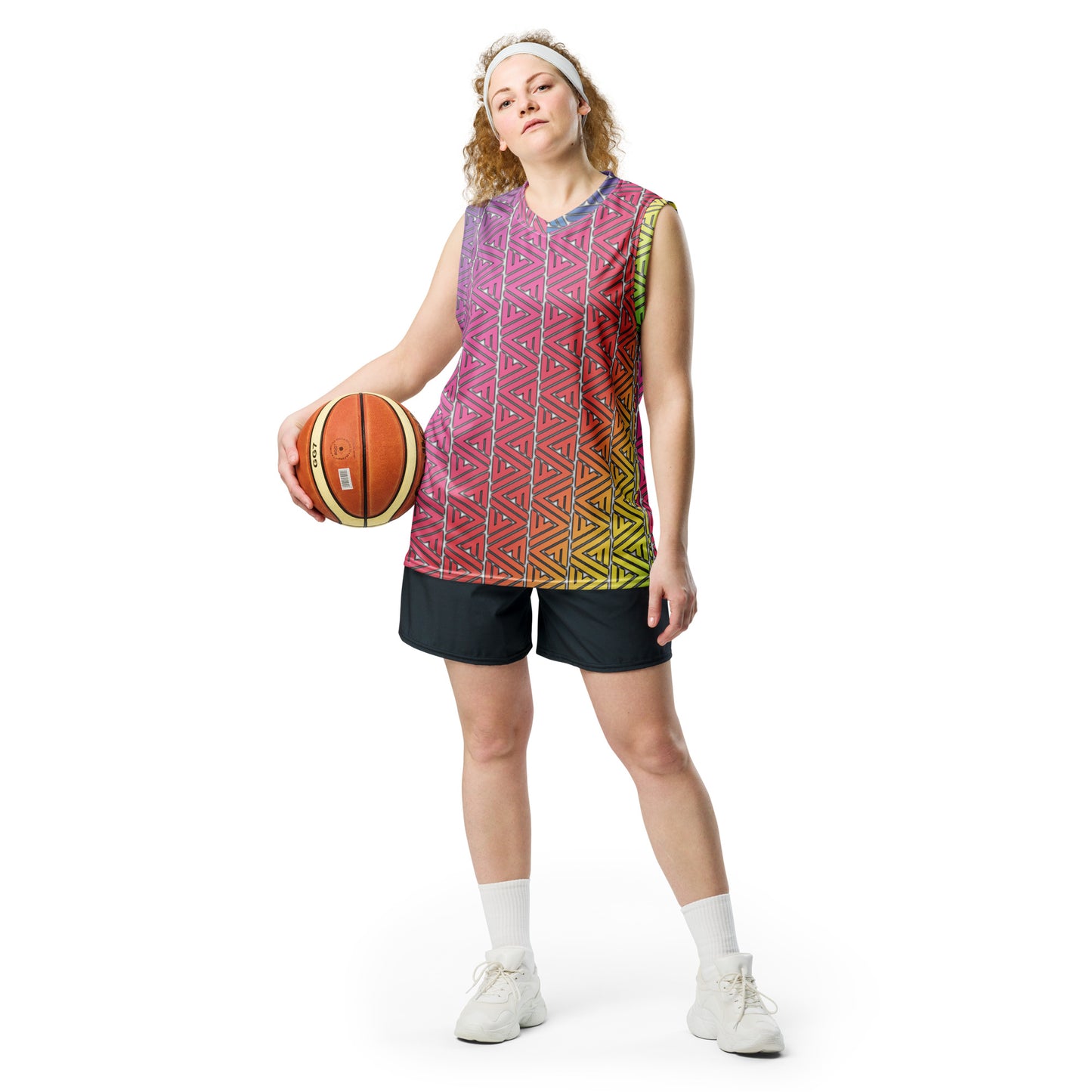 FV Recycled Rainbow unisex basketball jersey