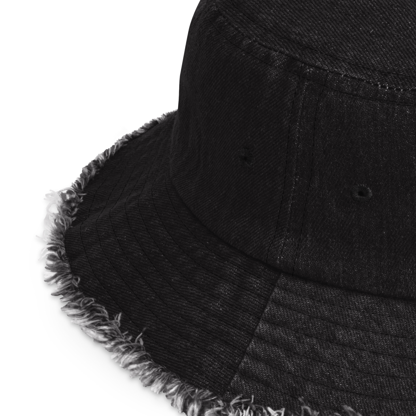Fractal Visions Distressed denim bucket hat